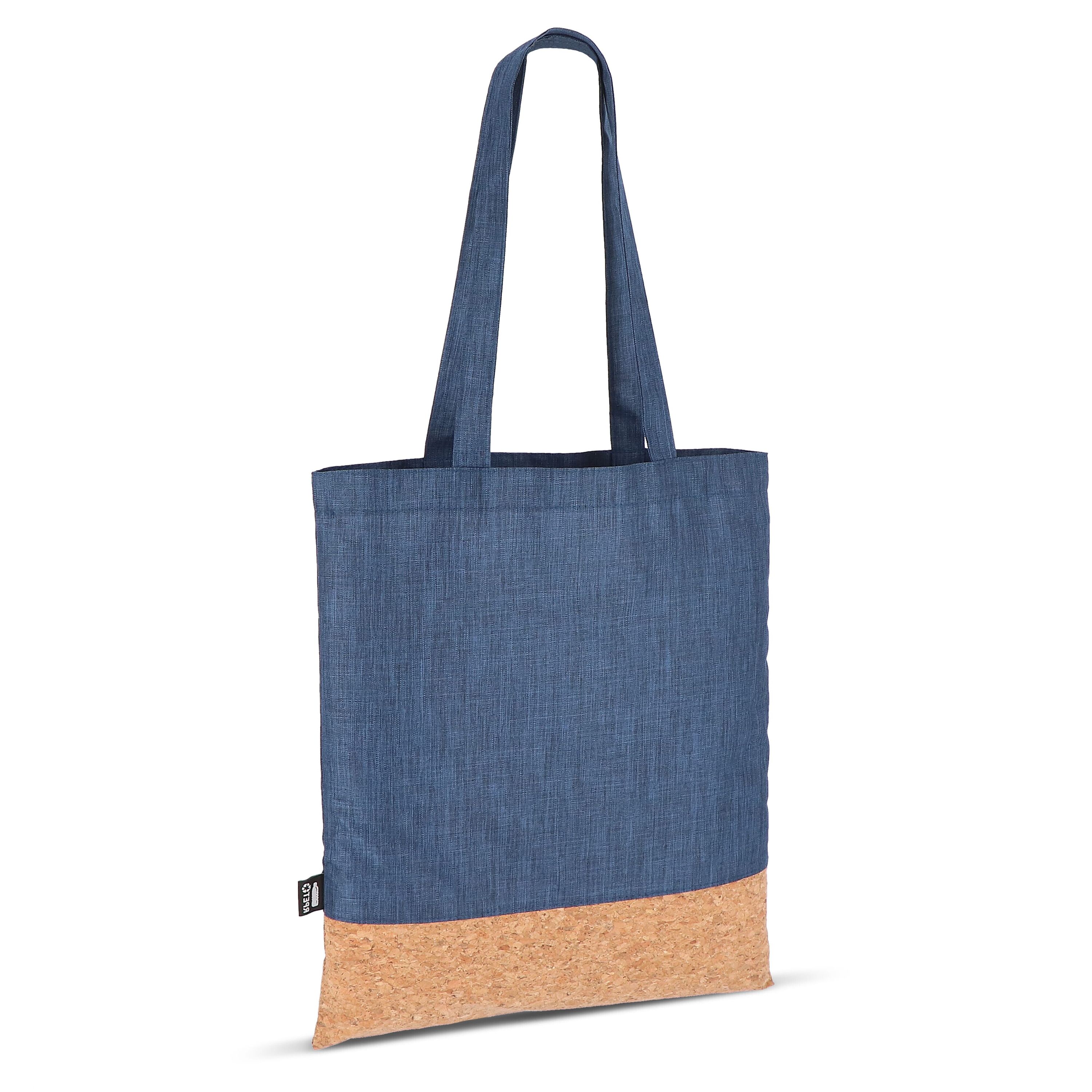 Tragetasche R-PET & Kork 35 x 40cm - dunkelblau-975