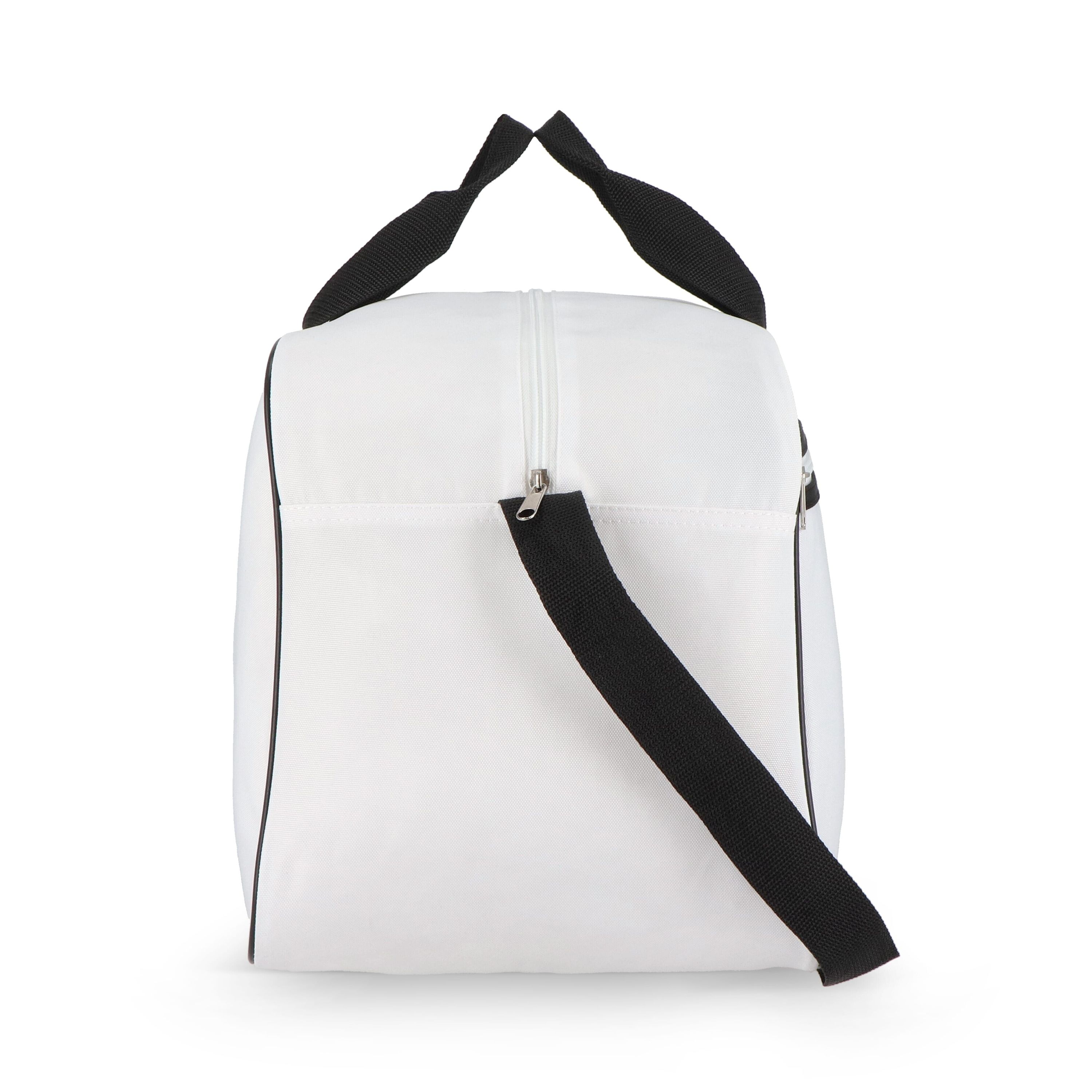 R-PET 600D Sport- und Reisetasche 48 x 25 x 28 cm 30 l - weiss  -  schwarz-422