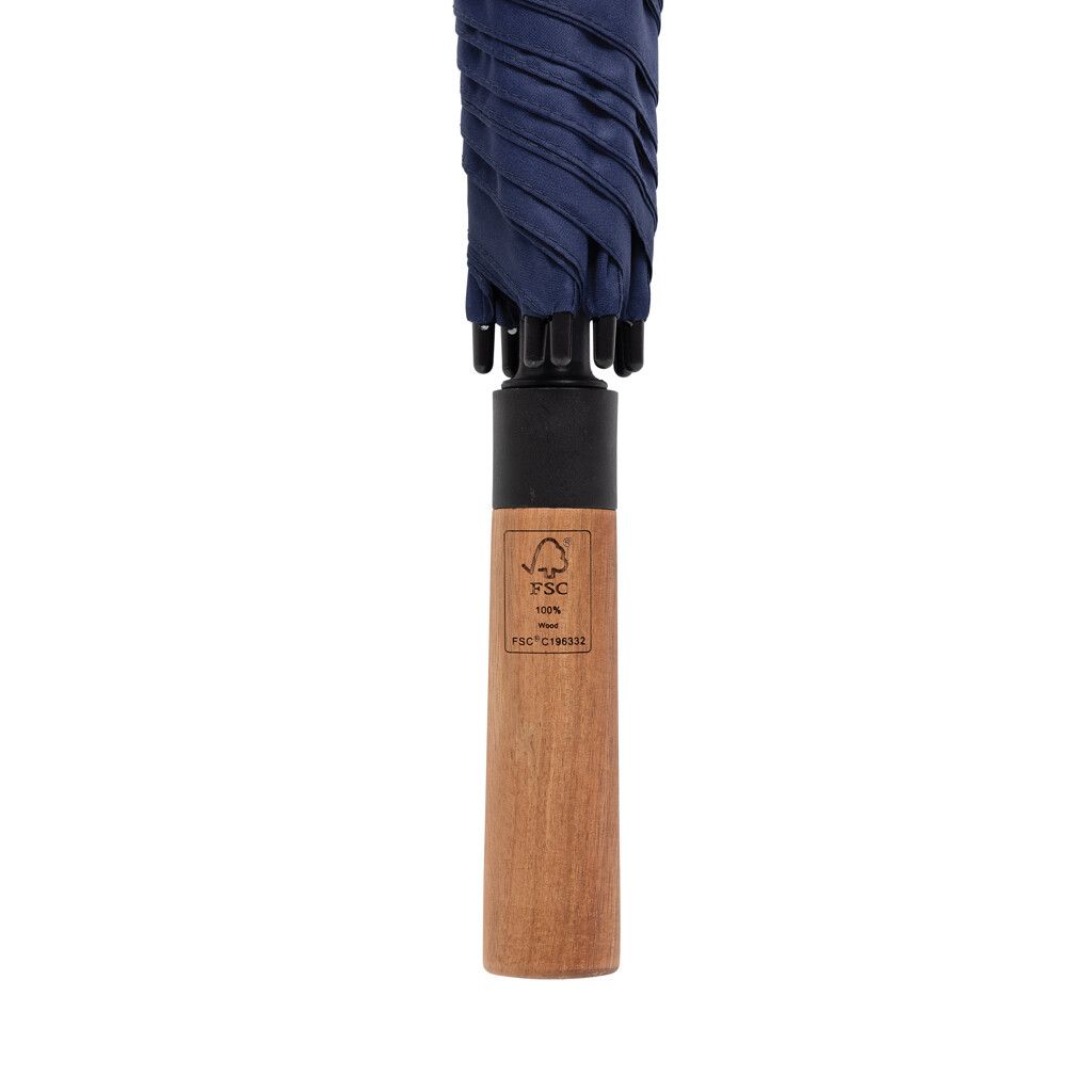 Tony Aware™ RPET 30" Schirm mit auto. Öffnung & Akaziengriff - navy blau-417