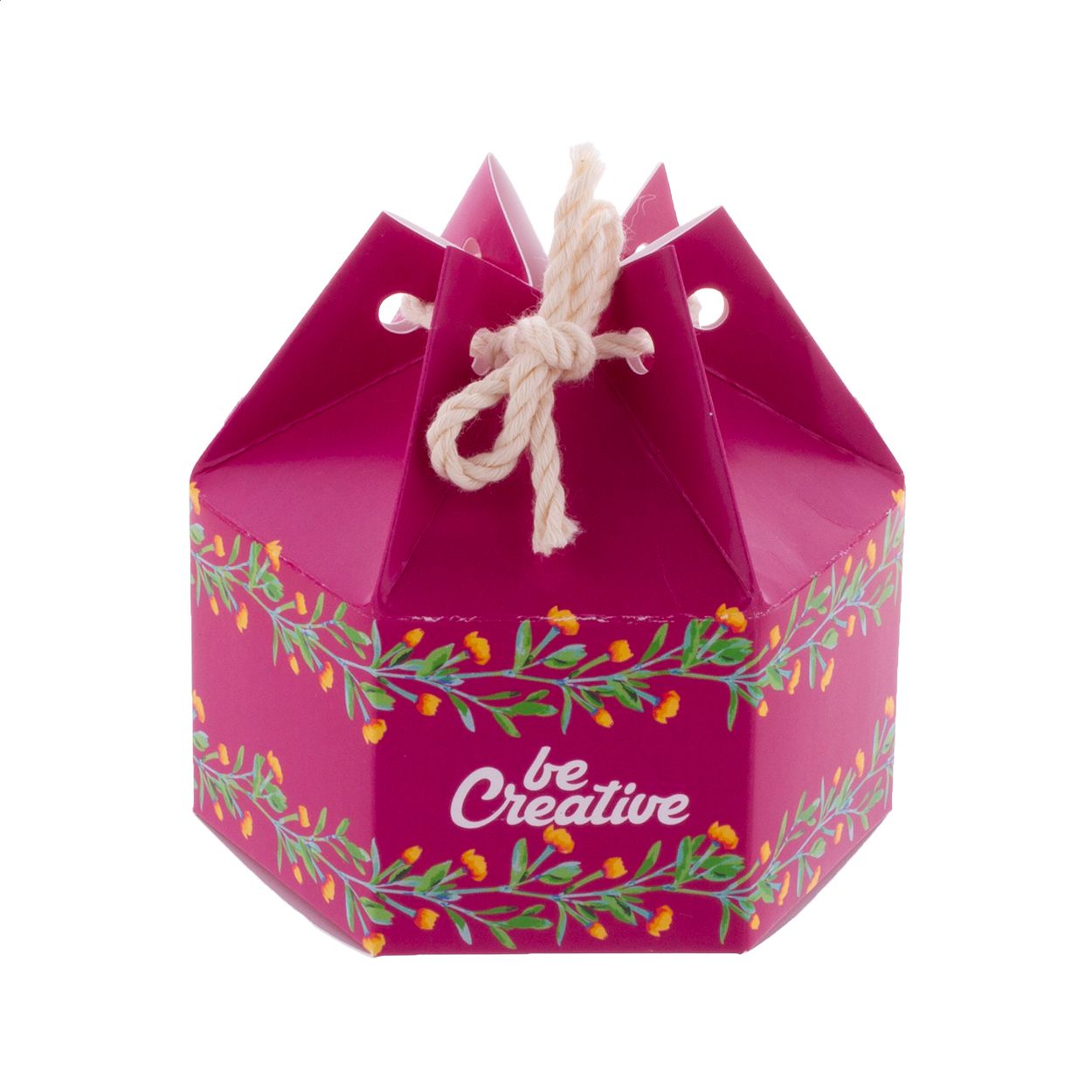 CreaBox HexaCord S Sechseckige Geschenkbox - weiß-842