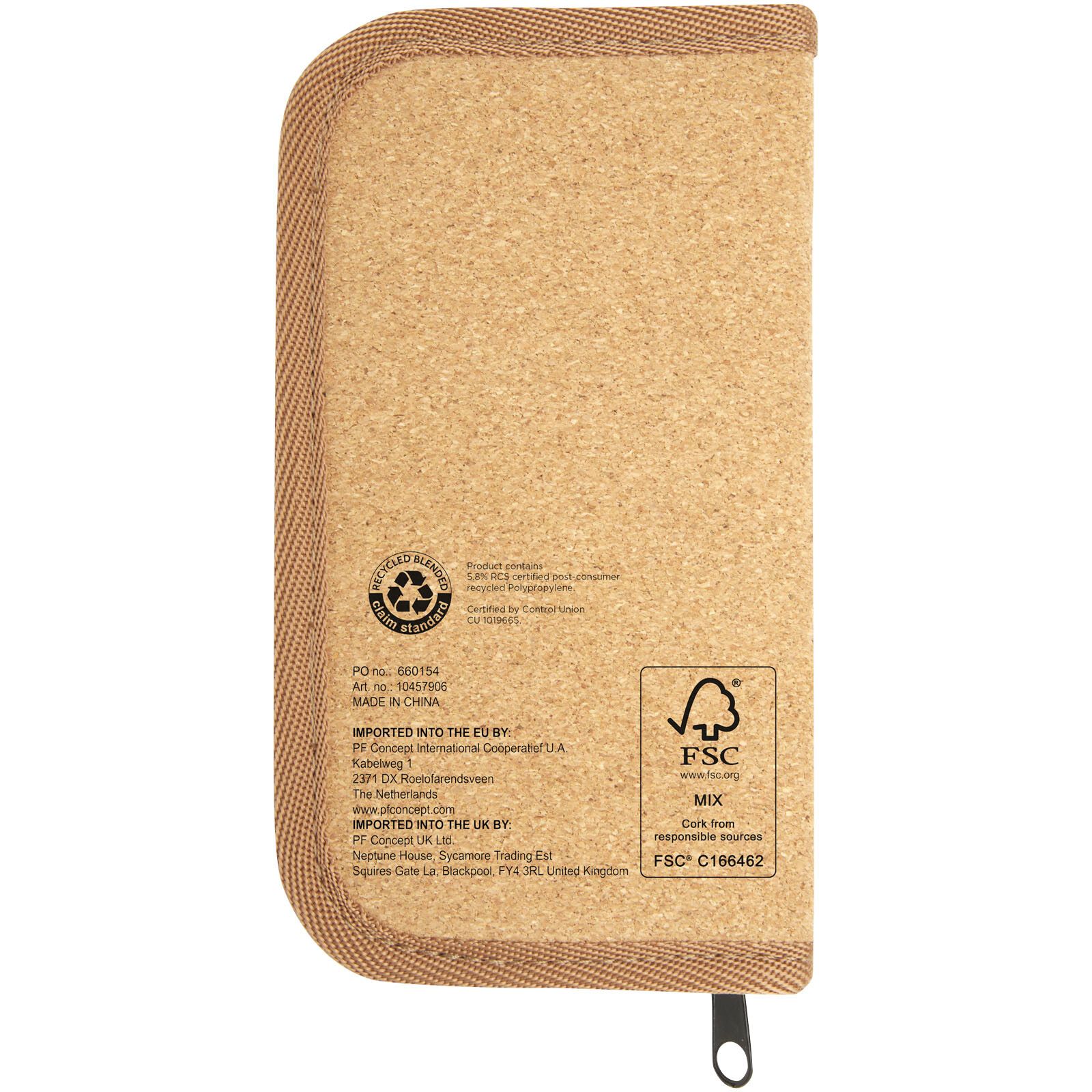 Spike 24-teiliges Werkzeugset aus recyceltem RCS Kunststoff mit Korketui - natur-779