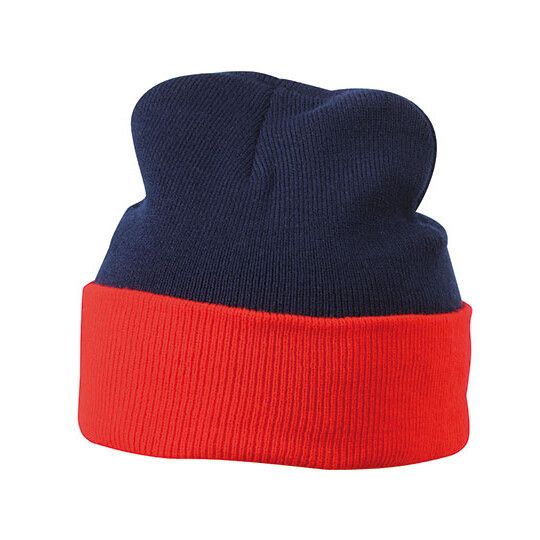 Knitted Cap - navy - red-456