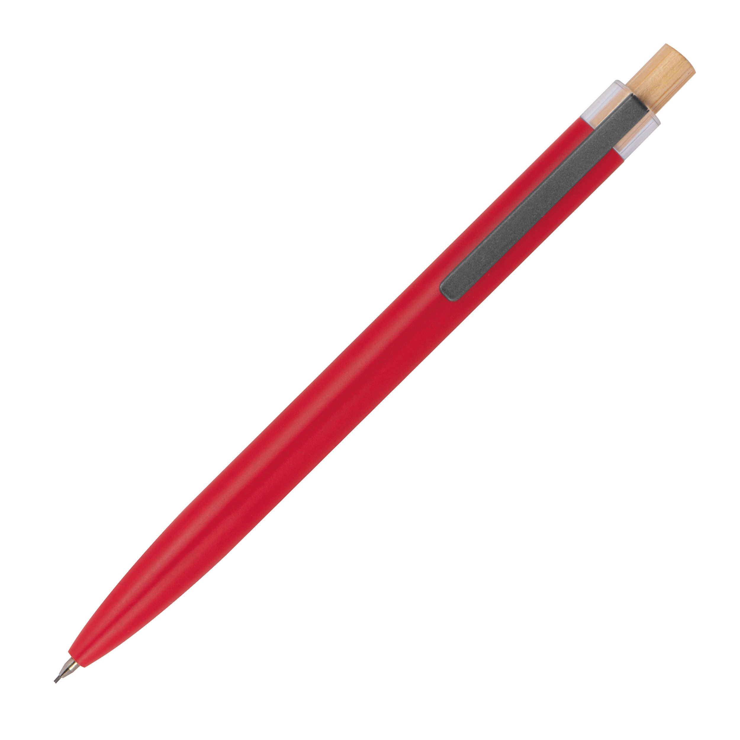 Schreibset mit Kugelschreiber und Druckbleistift aus recyceltem Aluminium  - rot-686