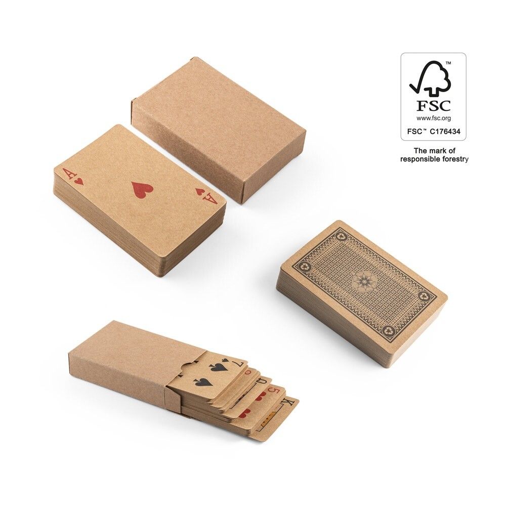 FISCHER Kartenspiel mit 54 Karten aus FSC-zertifiziertem Kraftpapier - schwarz-305
