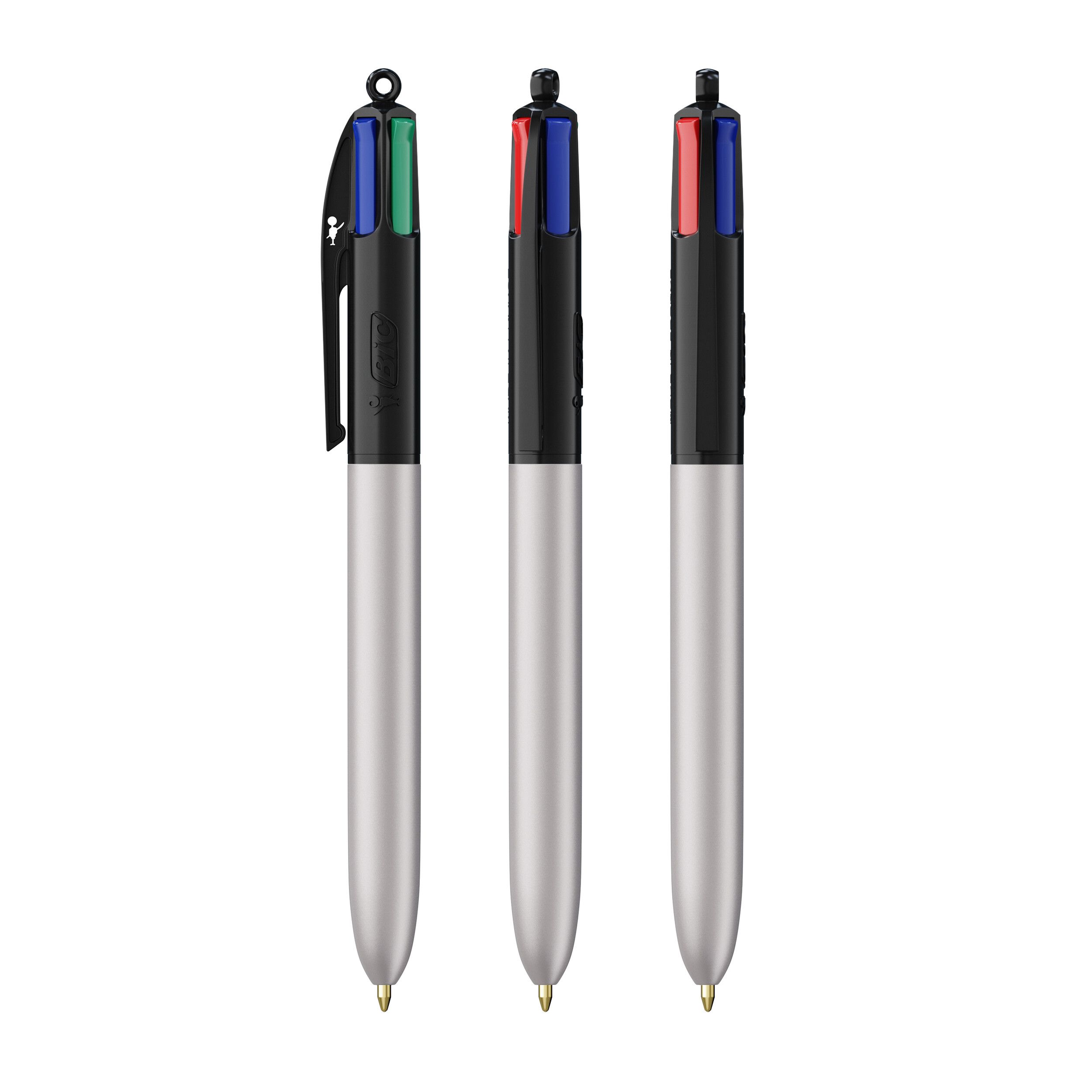 BIC® 4 Colours® Glacé - schwarz - silber-875