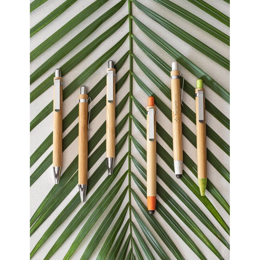 GREENY Schreibset mit Kugelschreiber und Minenbleistift aus Bambus - natur-620