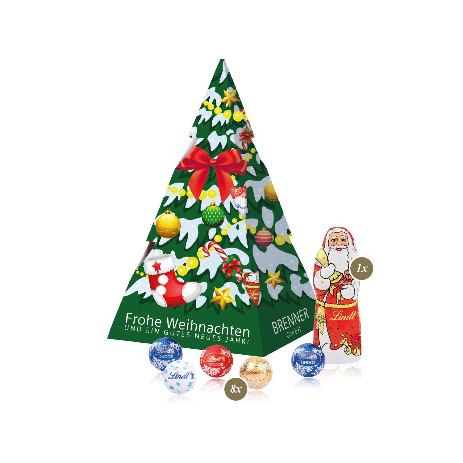 Präsent "Weihnachtsbaum" mit Lindt Minis Und Nikolaus-923
