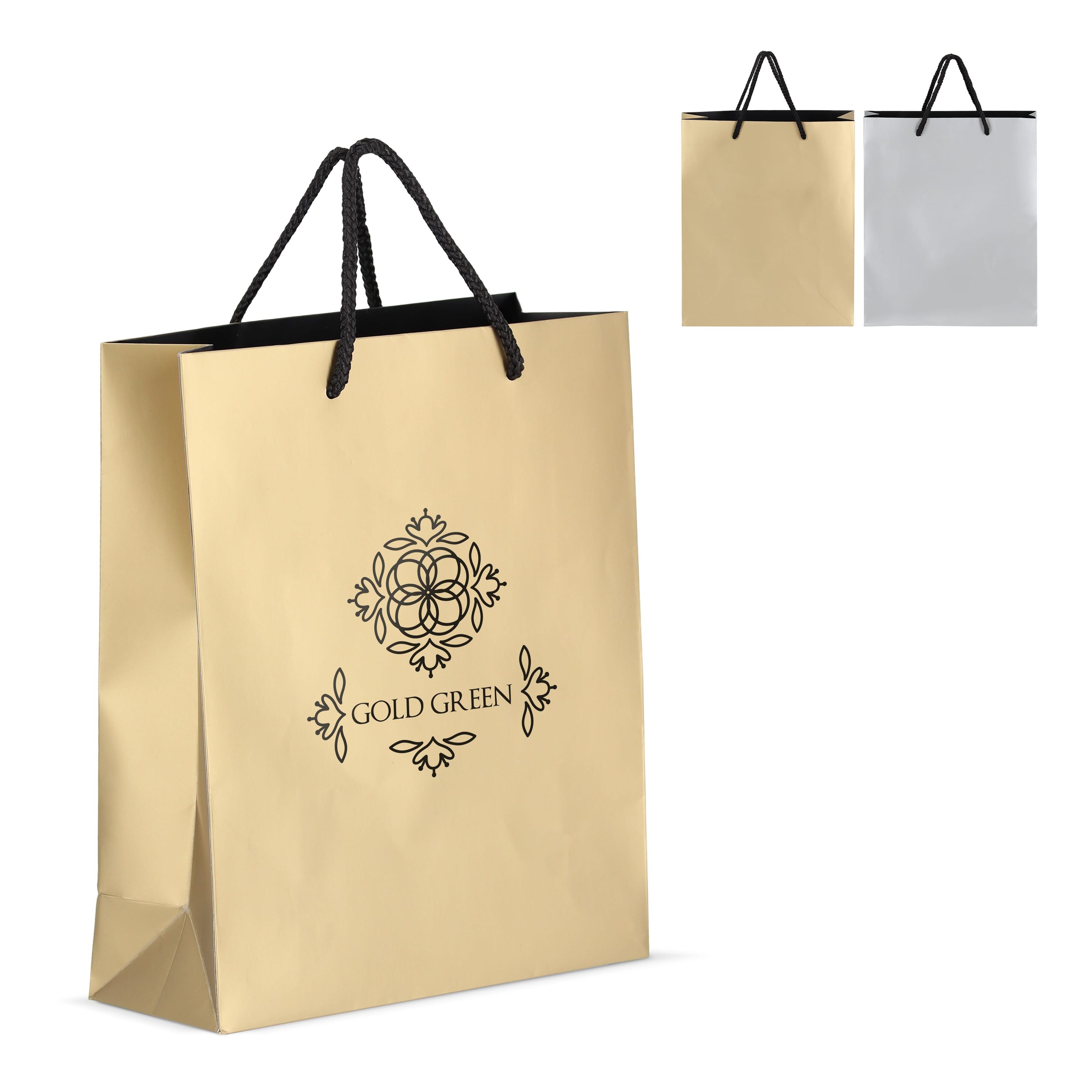 Papier Geschenktasche 24 x 10 x 30cm 200g/m² - gold-530