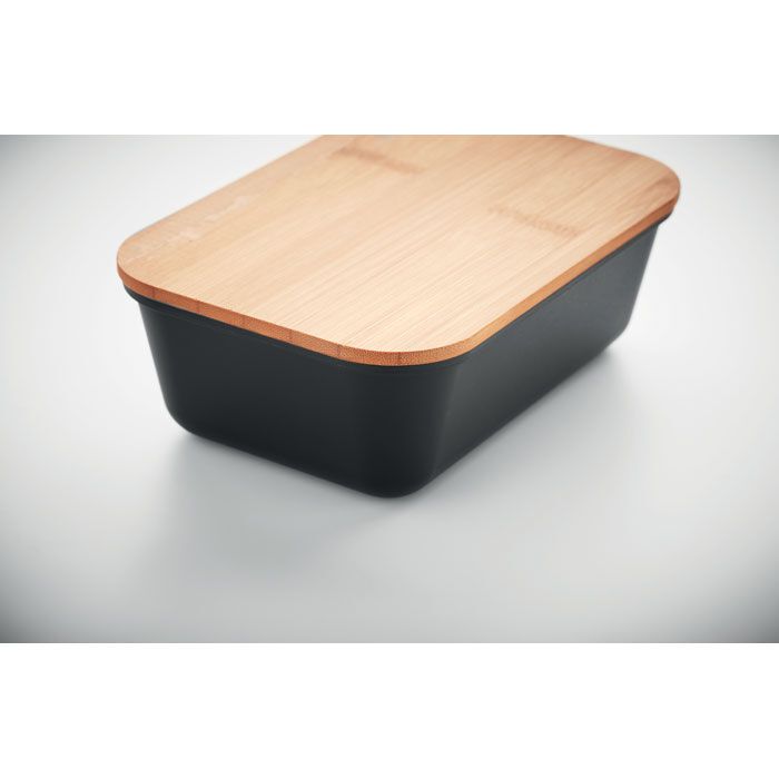 Lunchbox mit Bambus-Deckel THURSDAY - schwarz-488
