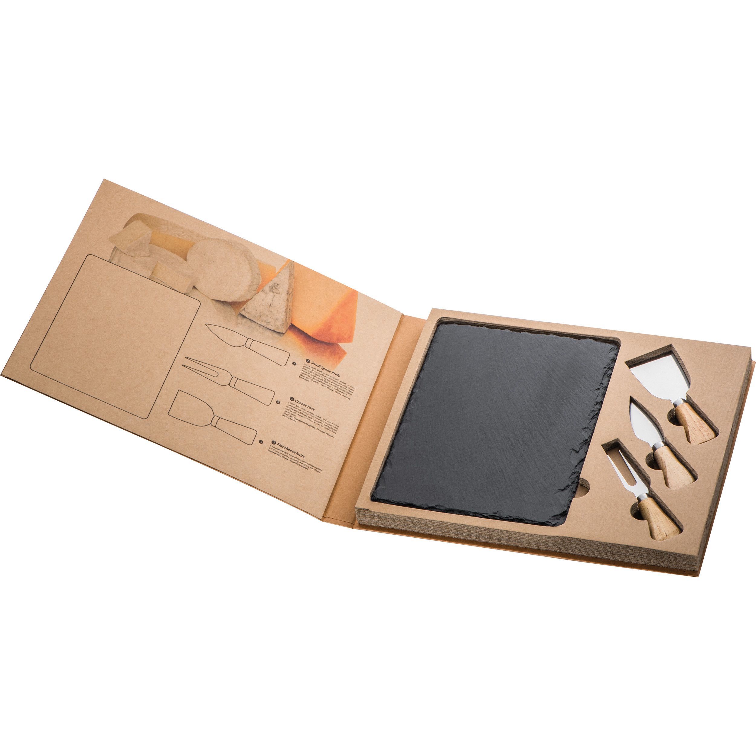 Set aus Schieferplatte und Käsebesteck - anthrazit-640