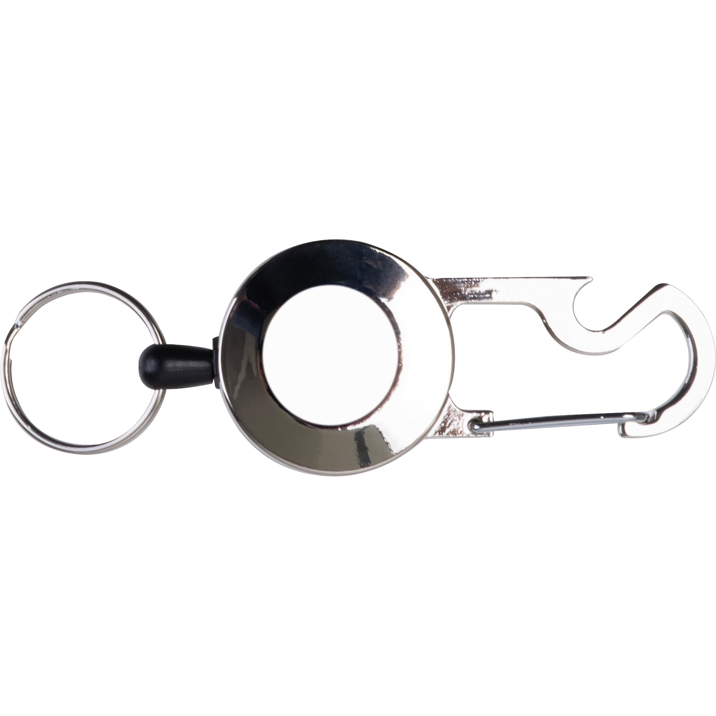 Ausziehbarer Schlüsselanhänger mit Karabiner aus Metall PEGGY - schwarz-147