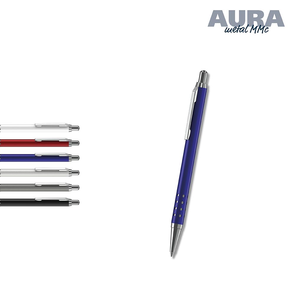 Druckkugelschreiber Aura metal MMc - anthrazitmetallic-105