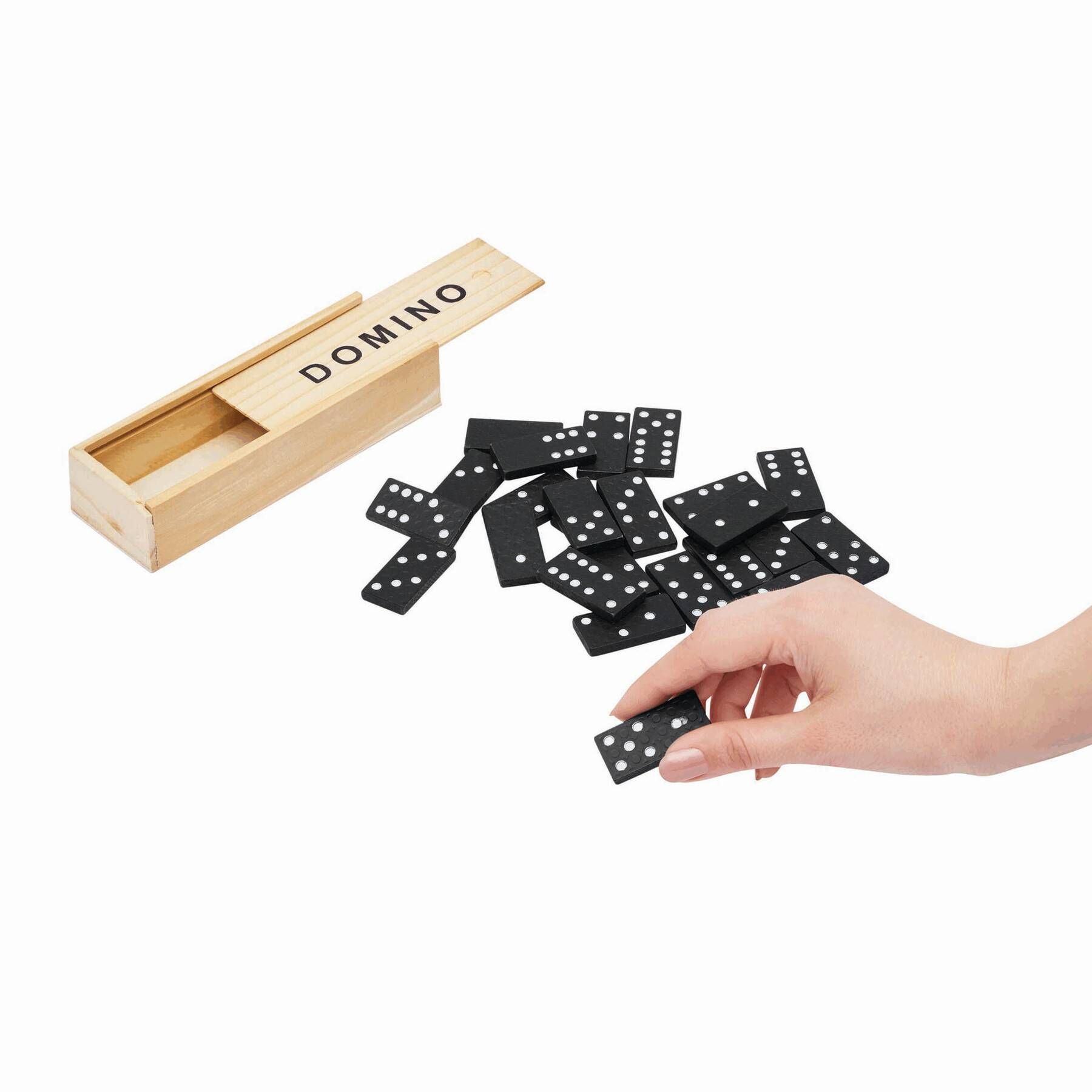Klassisches Spiel DOMINO - holz - schwarz-827