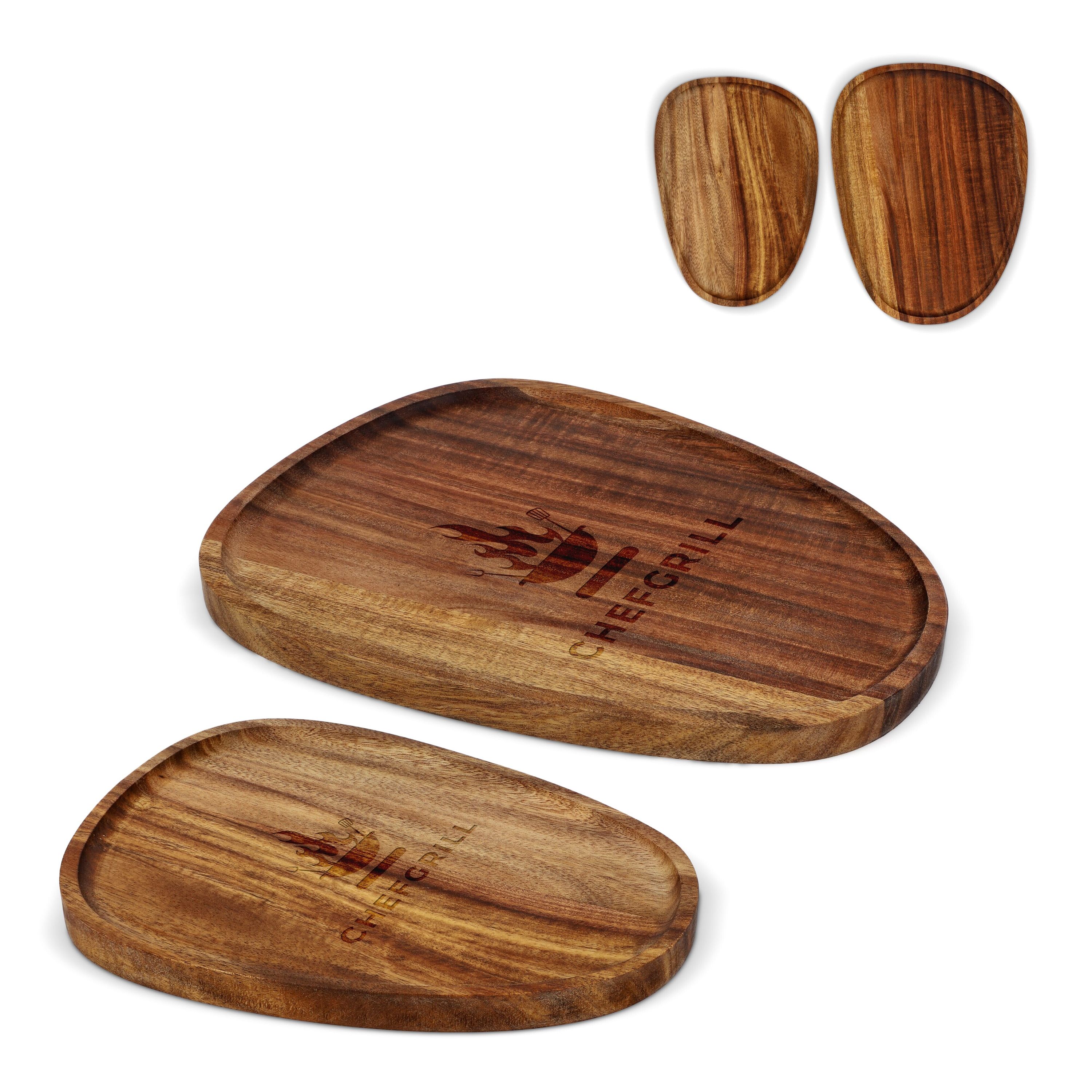 InSideOut 2er-Pack Holztabletts in Bioform - holz-552