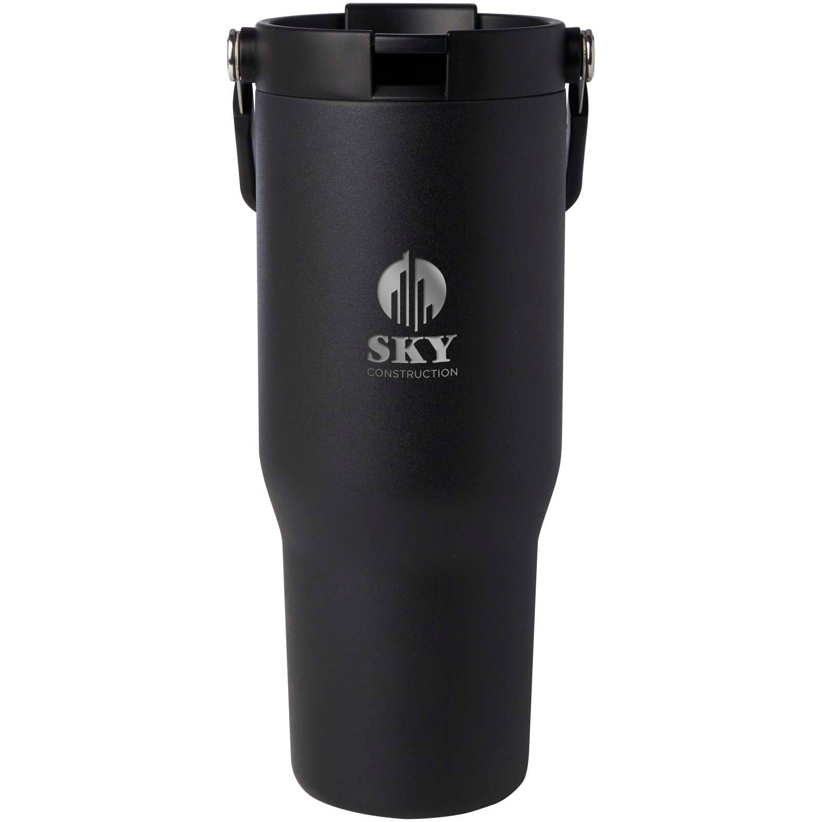 Bronx 900 ml RCS-zertifizierter Kupfer-Vakuum Isolierbecher aus Edelstahl mit Doppelfunktionsdeckel - schwarz-490
