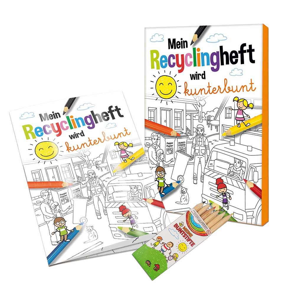 Malbuch / Mal-Set A6 - Recycling - Malset mit individuellen Vorder- und Rückseiten-988