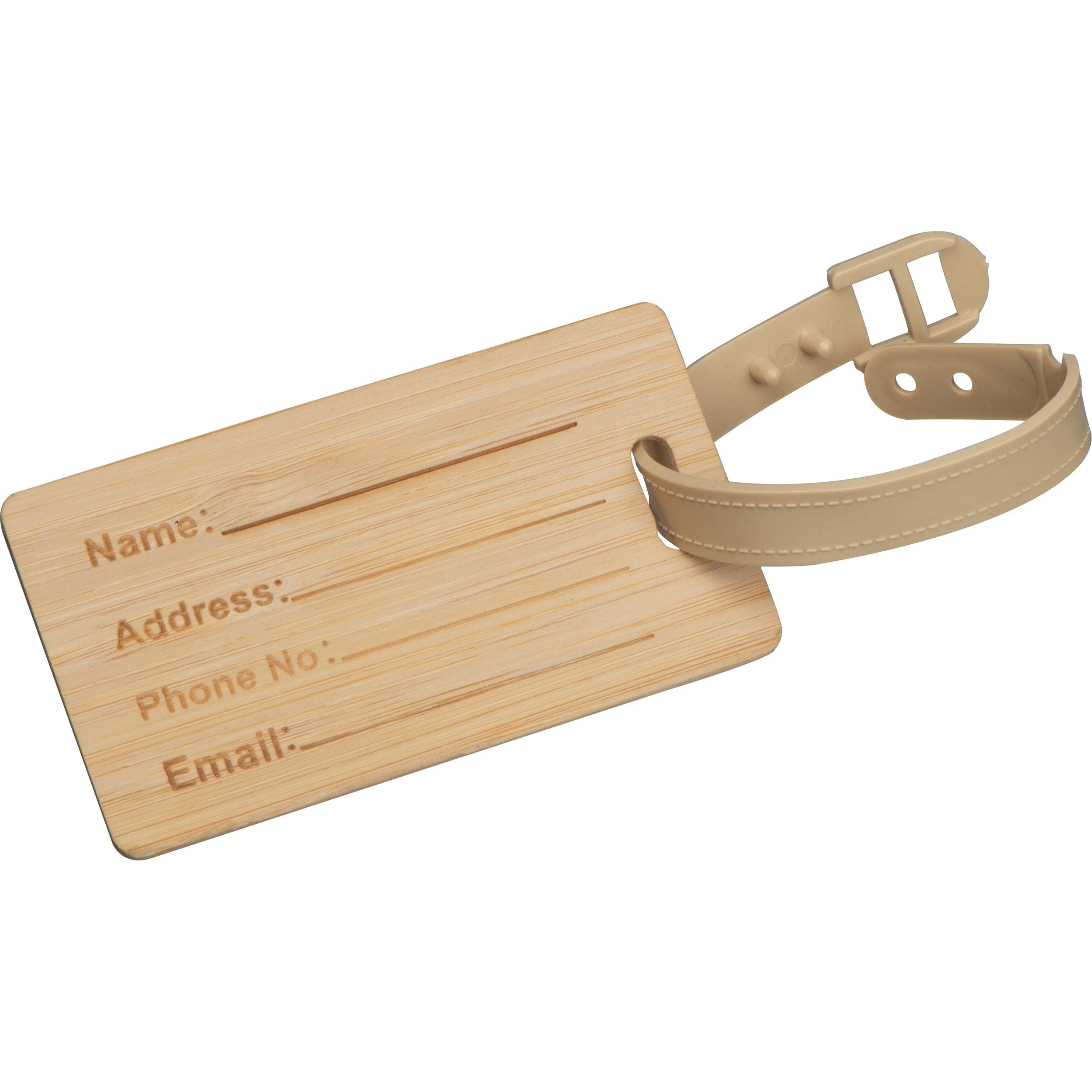 Kofferanhänger aus Bambus  - beige-171