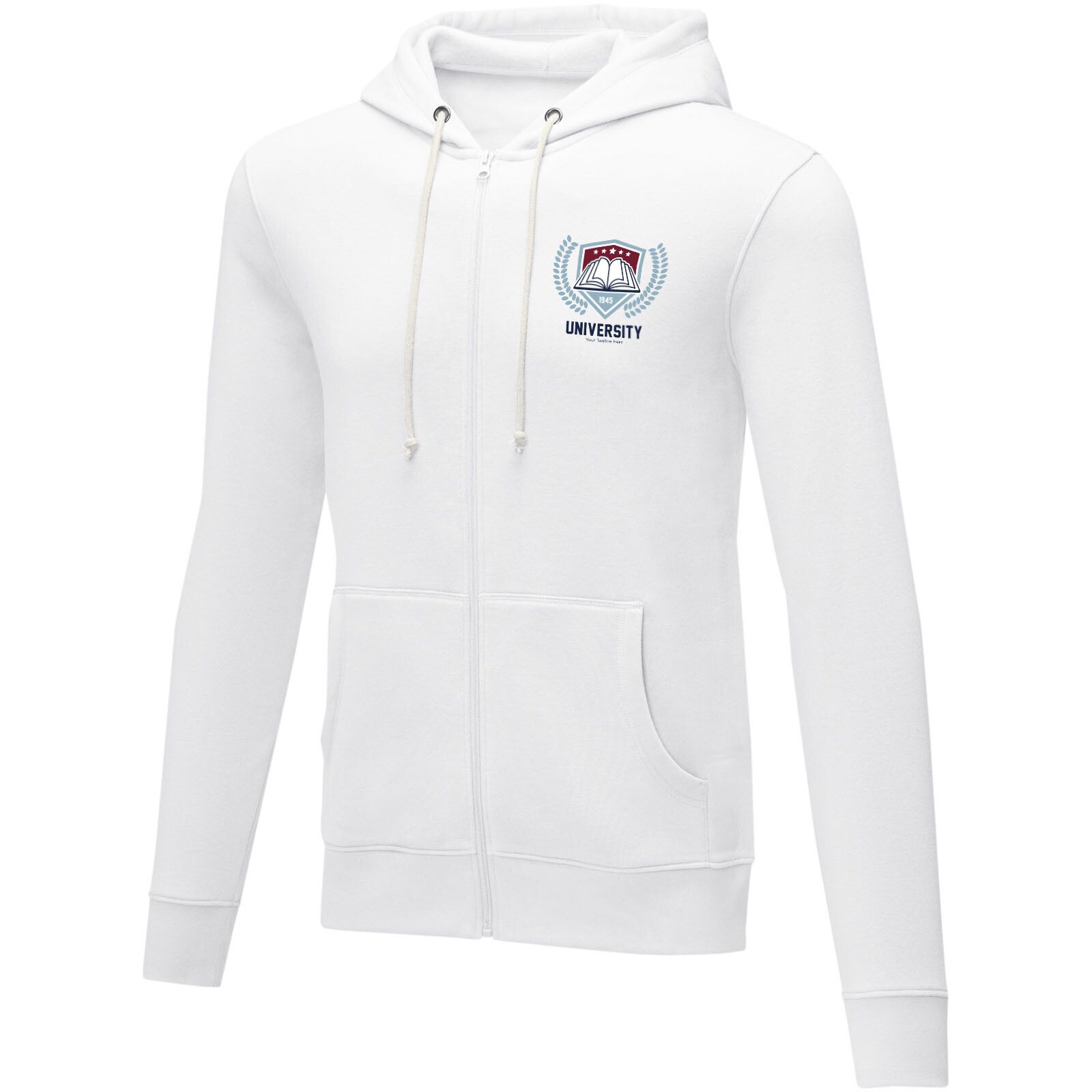 Theron Herren Kapuzenpullover mit Reißverschluss - weiss - XS-54