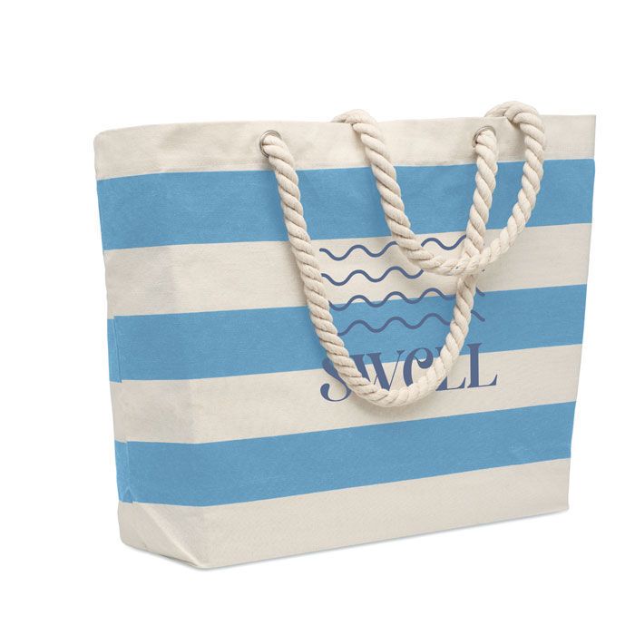 Strandtasche Baumwolle 220 g HEAVEN STRIPE - babyblau-759