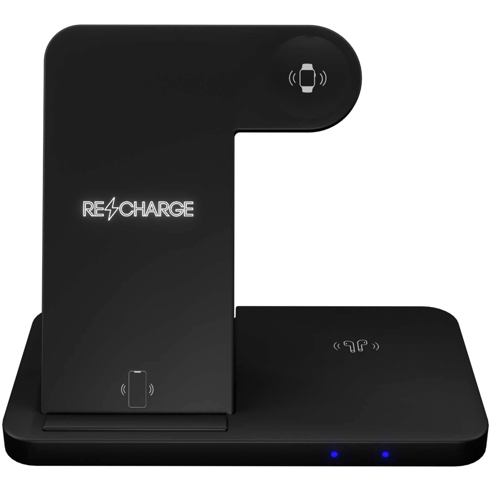 SCX.design W28 kabellose 3-in-1 Ladestation kabellos mit Telefonständer und Leuchtlogo - schwarz-184