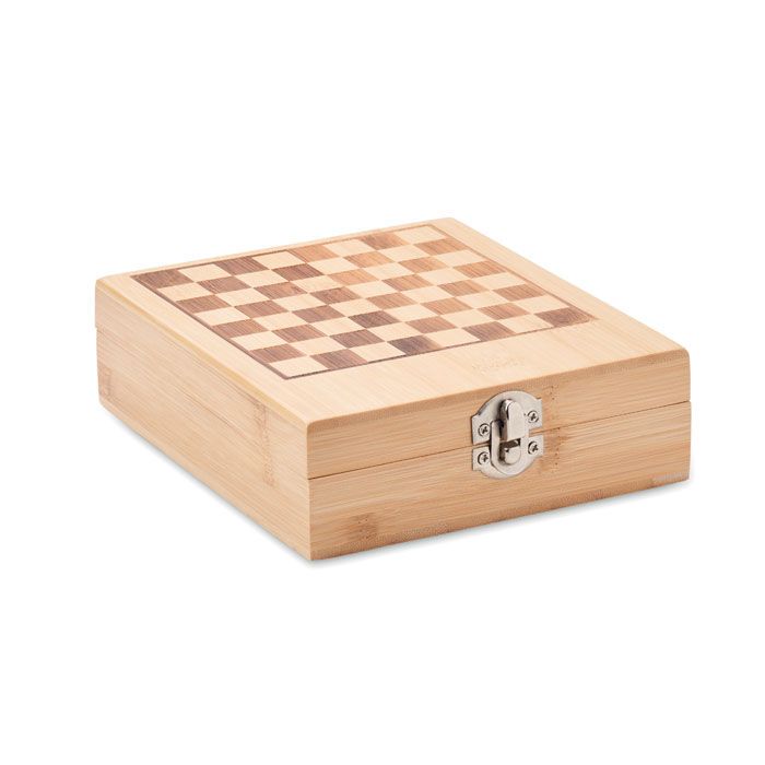 Weinset mit Schachspiel CHESSET - holz-532