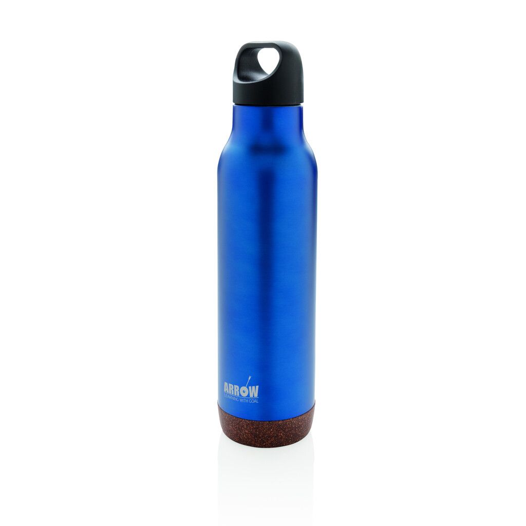 Auslaufsichere Vakuum-Flasche mit Kork - blau-994