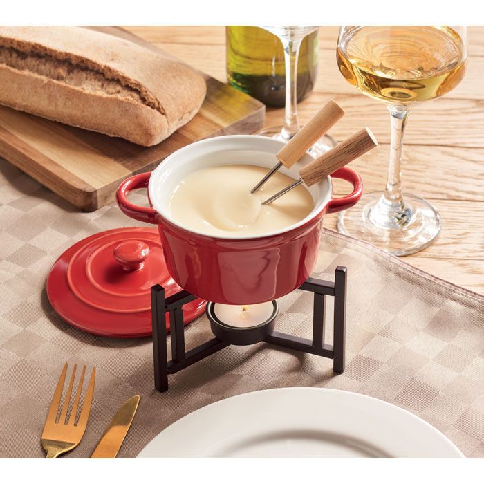 Keramik-Fondue-Set 300 ml BIG KASE - rot-685