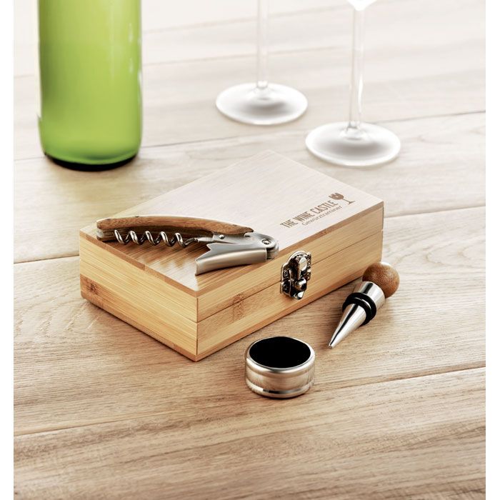 Wein-Set in Bambus-Box SONOMA - holz-926