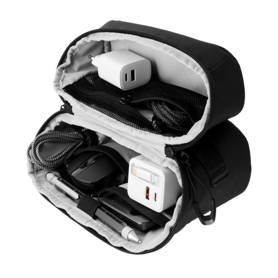 TROIKA Kabeltasche TROIKA BLACK TECH 2 GO - schwarz-605