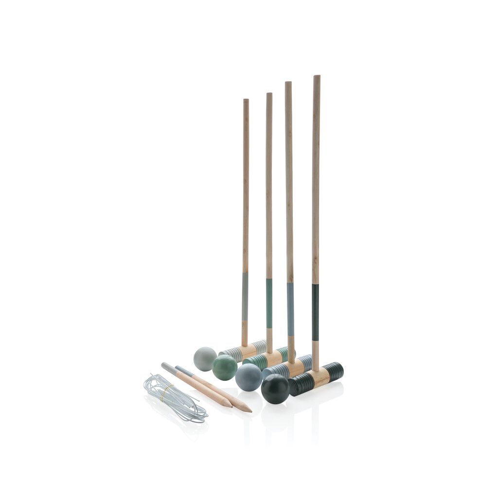 Krocket-Set aus Holz - braun-655