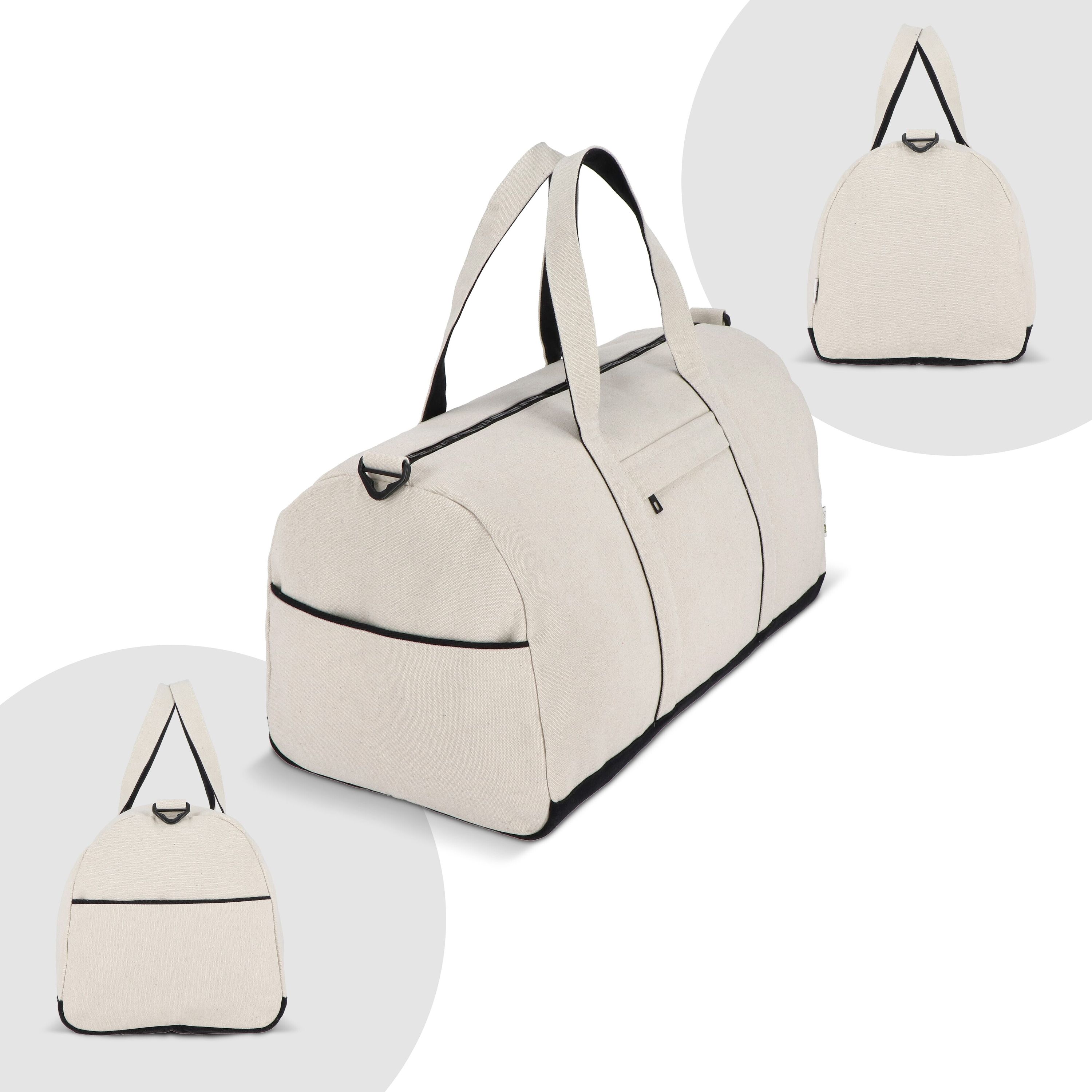 Reuuz Canvas Reise-/Sporttasche - beige - schwarz-669