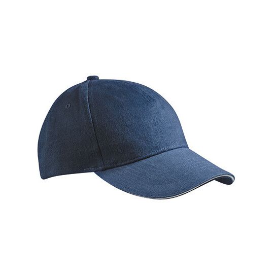 5 Panel Sandwich Cap - navy - white-998