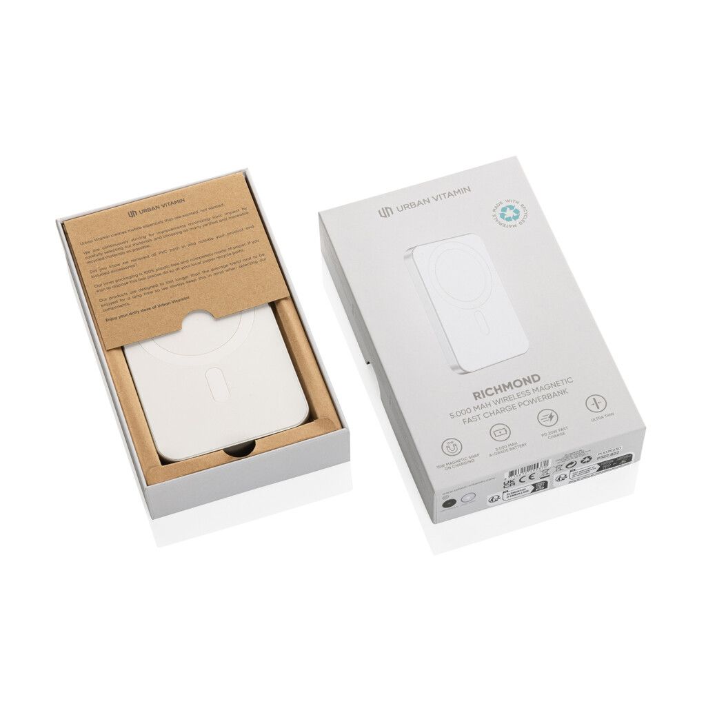 Urban Vitamin Richmond 5000mAh Powerbank aus RCS Plastik/Alu - silber-666