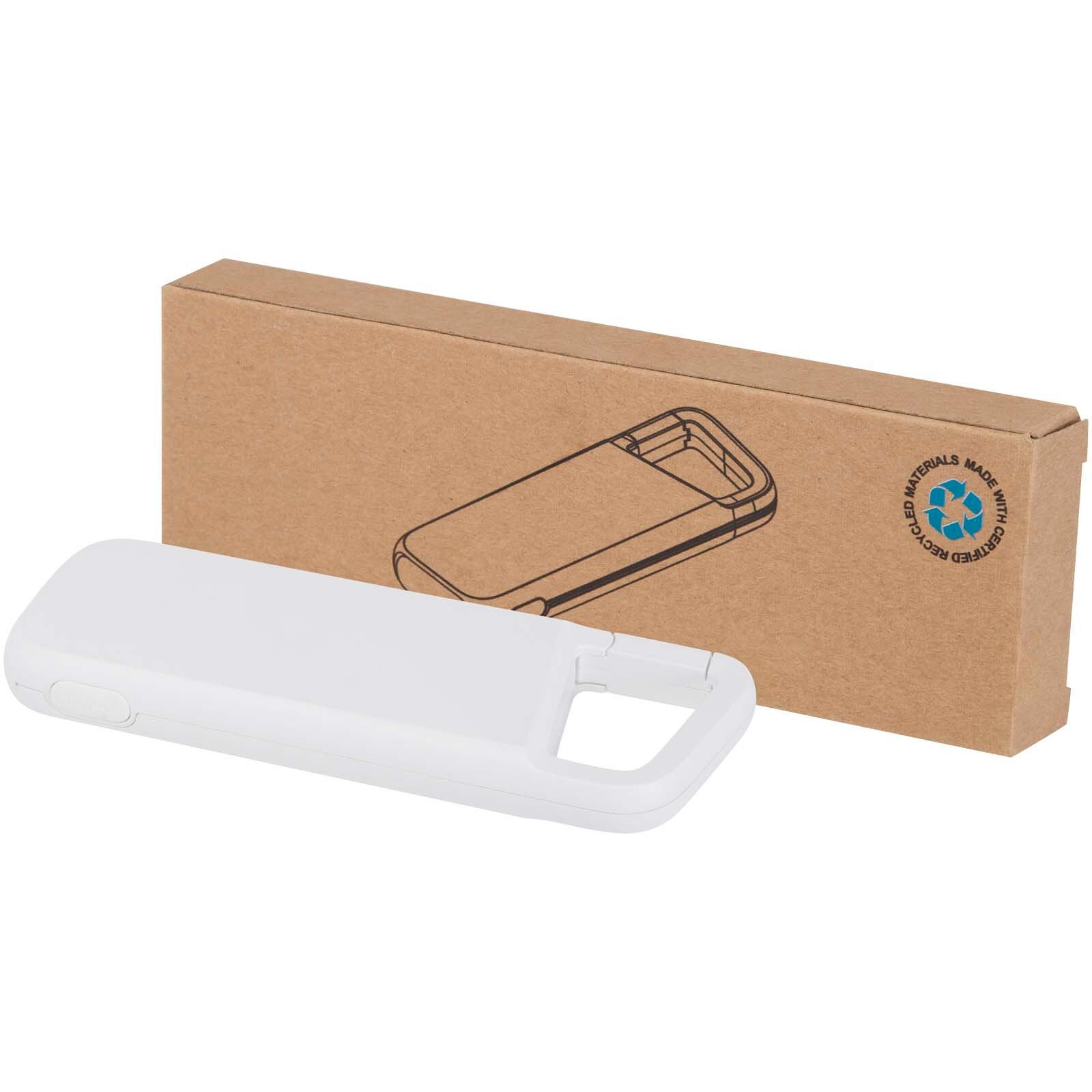 Alkes 12 W 5.000 mAh wasserfeste Powerbank aus recyceltem Kunststoff mit Karabinerhaken - weiss-46