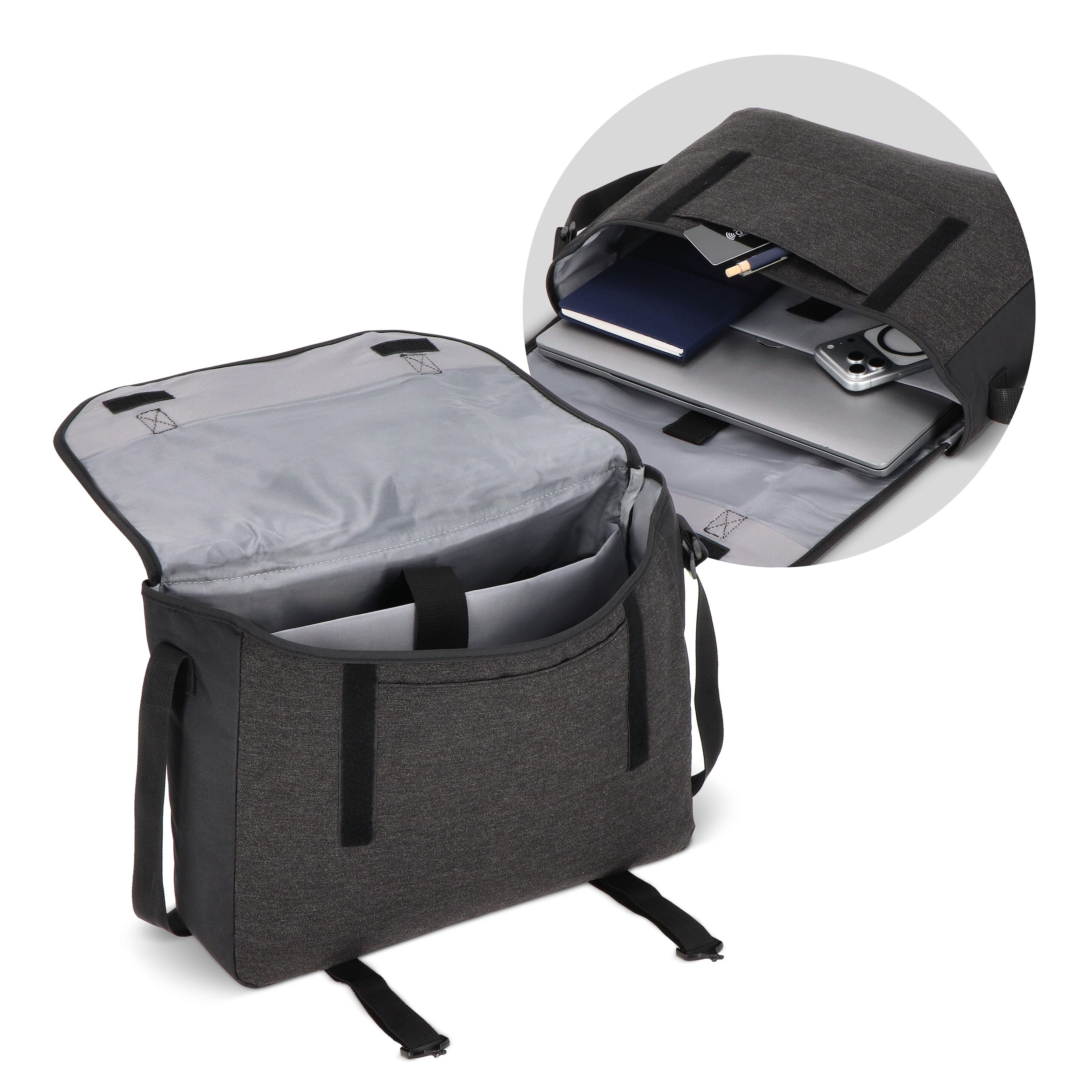 Laptop-Messenger-Tasche Liam RPET 12L - schwarz-494
