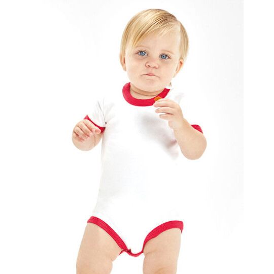 Baby Ringer Bodysuit für Kinder - white - nautical navy-311
