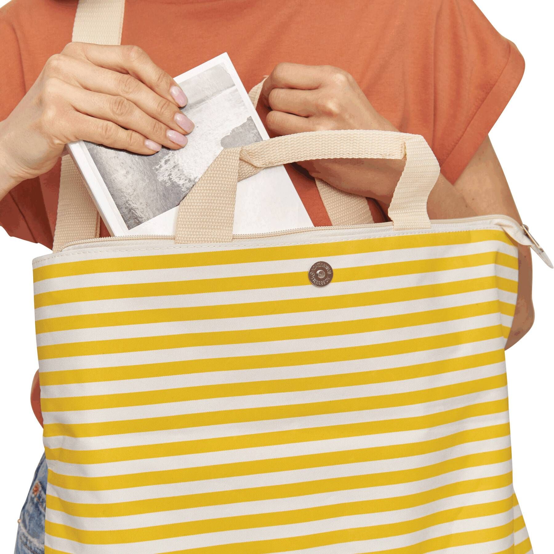 Strandtasche JUIST - beige - gelb-196