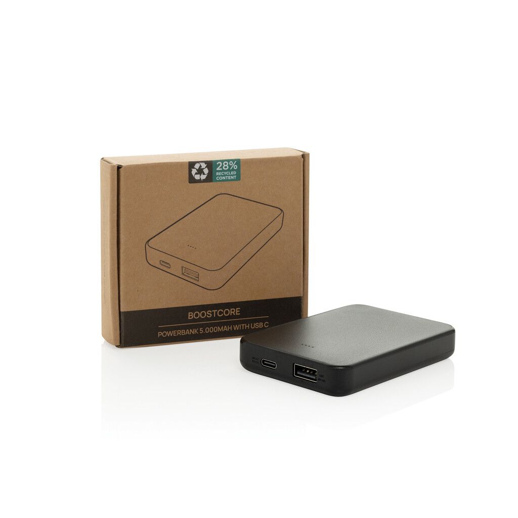 Boostcore 5.000mAh Powerbank aus RCS rec. Kunststoff - schwarz-255