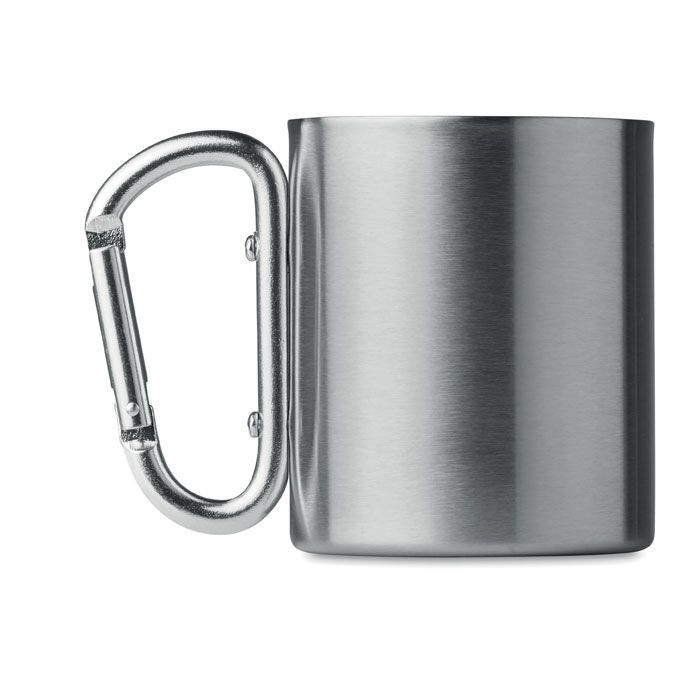 Trinkbecher mit Karabiner 220 ml TRUMBO - mattsilber-76