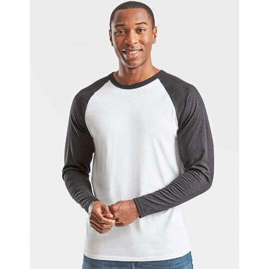 Long Sleeve Baseball T für Herren - white - deep navy-789