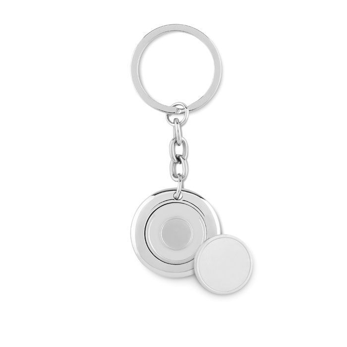 Schlüsselring mit Münzhalter FLAT RING - silber glänzend-650