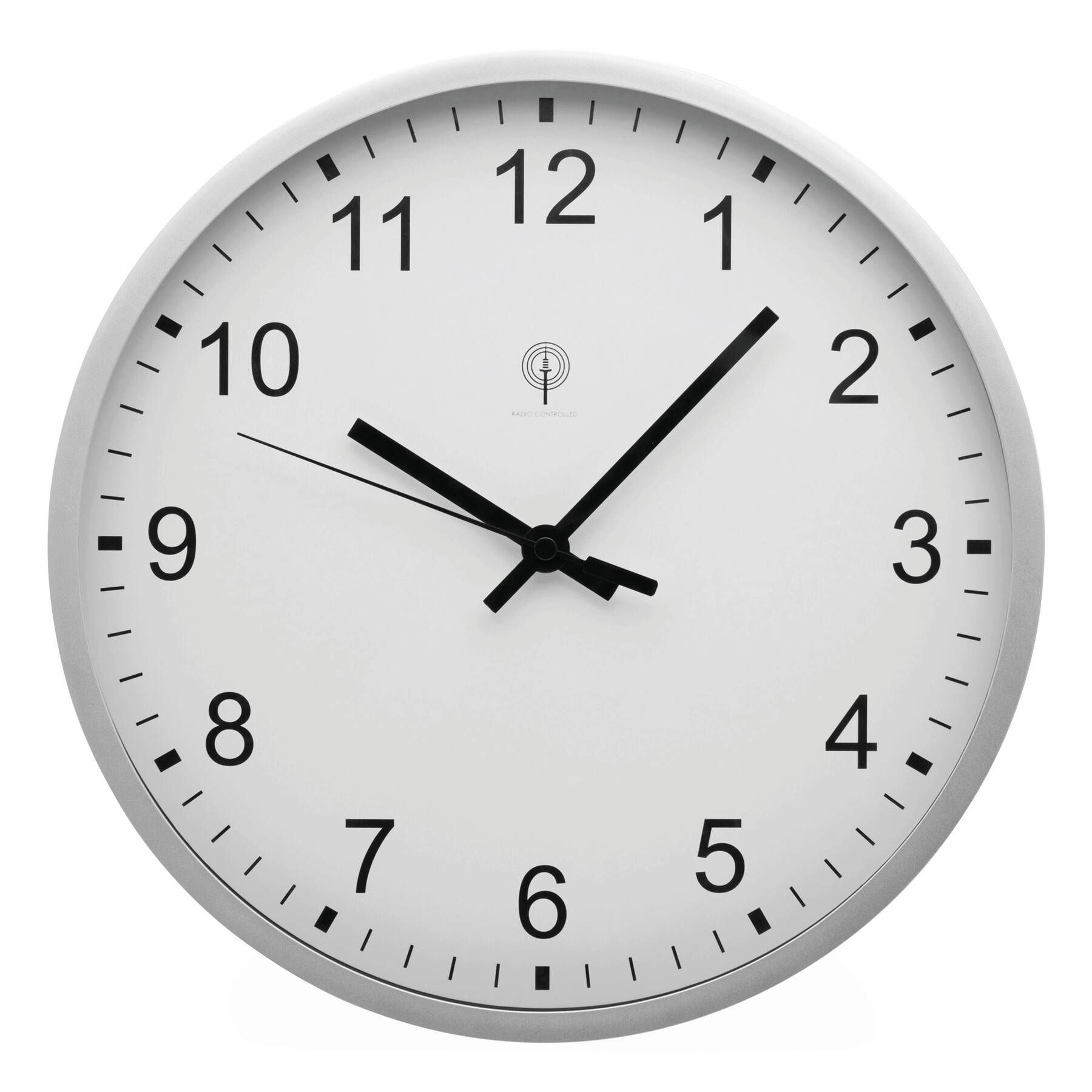 Funk-Wanduhr URANUS - silber - weiß-412