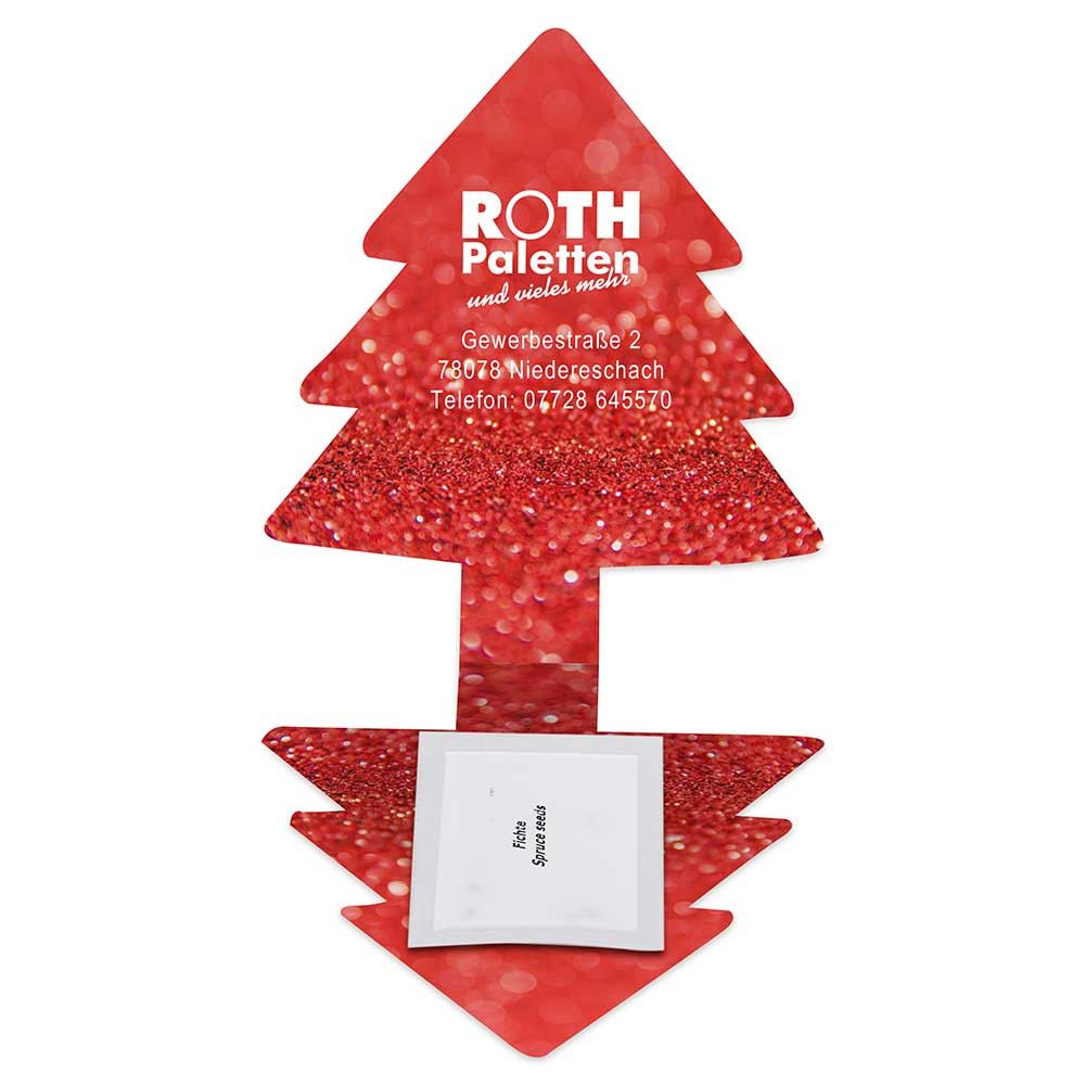 Klappkärtchen Tannenbaum - Druck individuell Digitaldruck Vorder- und Rückseite-810
