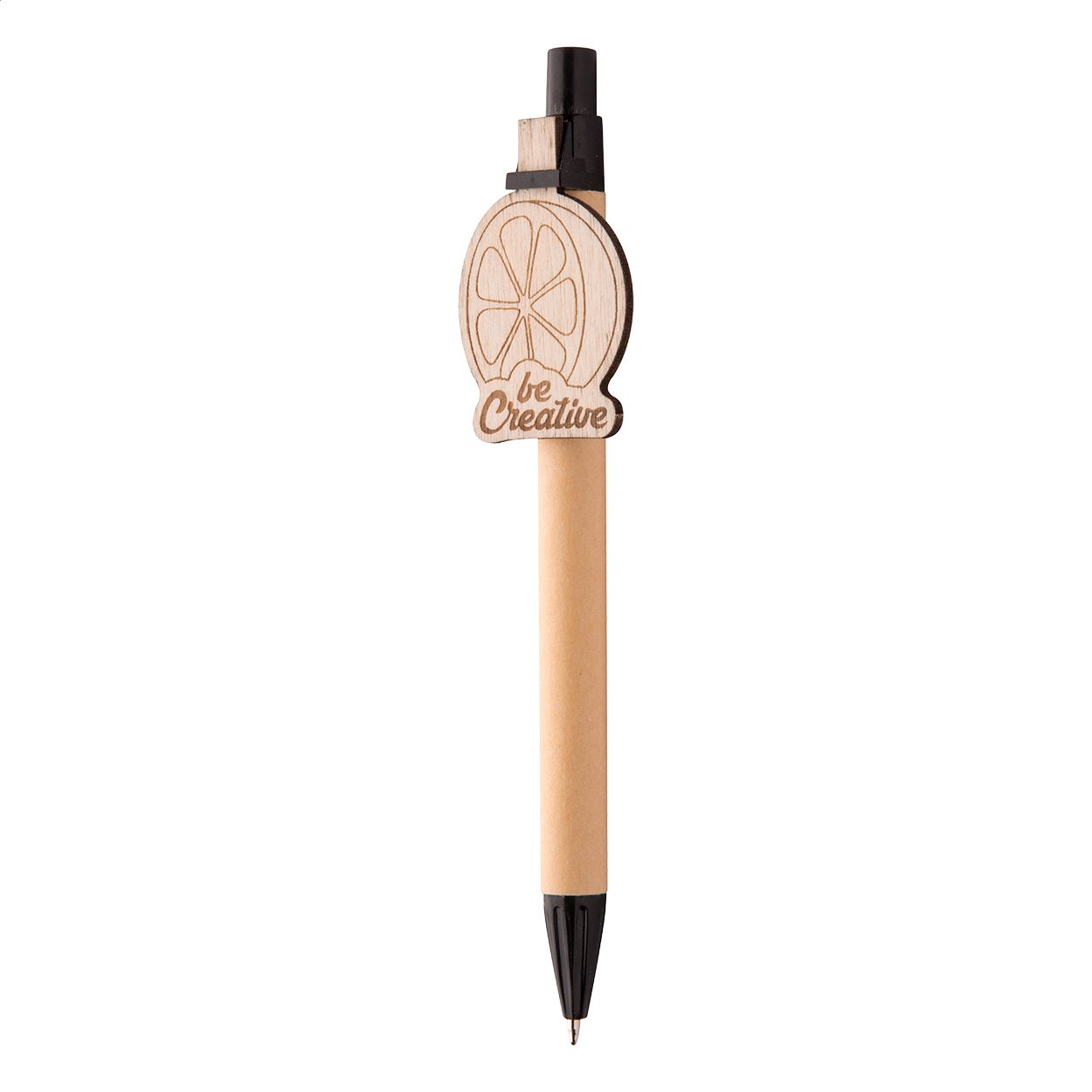 Kugelschreiber CreaClip Eco - schwarz - natur-52