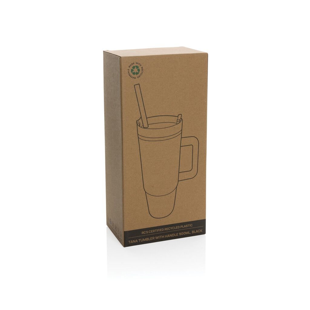 Tana Becher aus RCS recyceltem Kunststoff mit Griff 750ml - schwarz-181