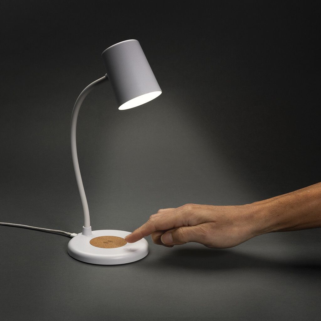 Zenara 15W Schreibtischlampe aus RCS rec. Plastik & Kork - weiß-227
