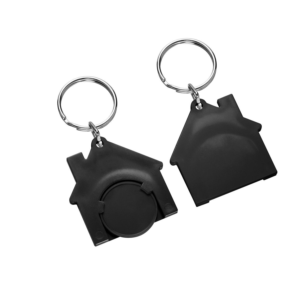 Chiphalter mit 1€-Chip Haus - schwarz, schwarz-460
