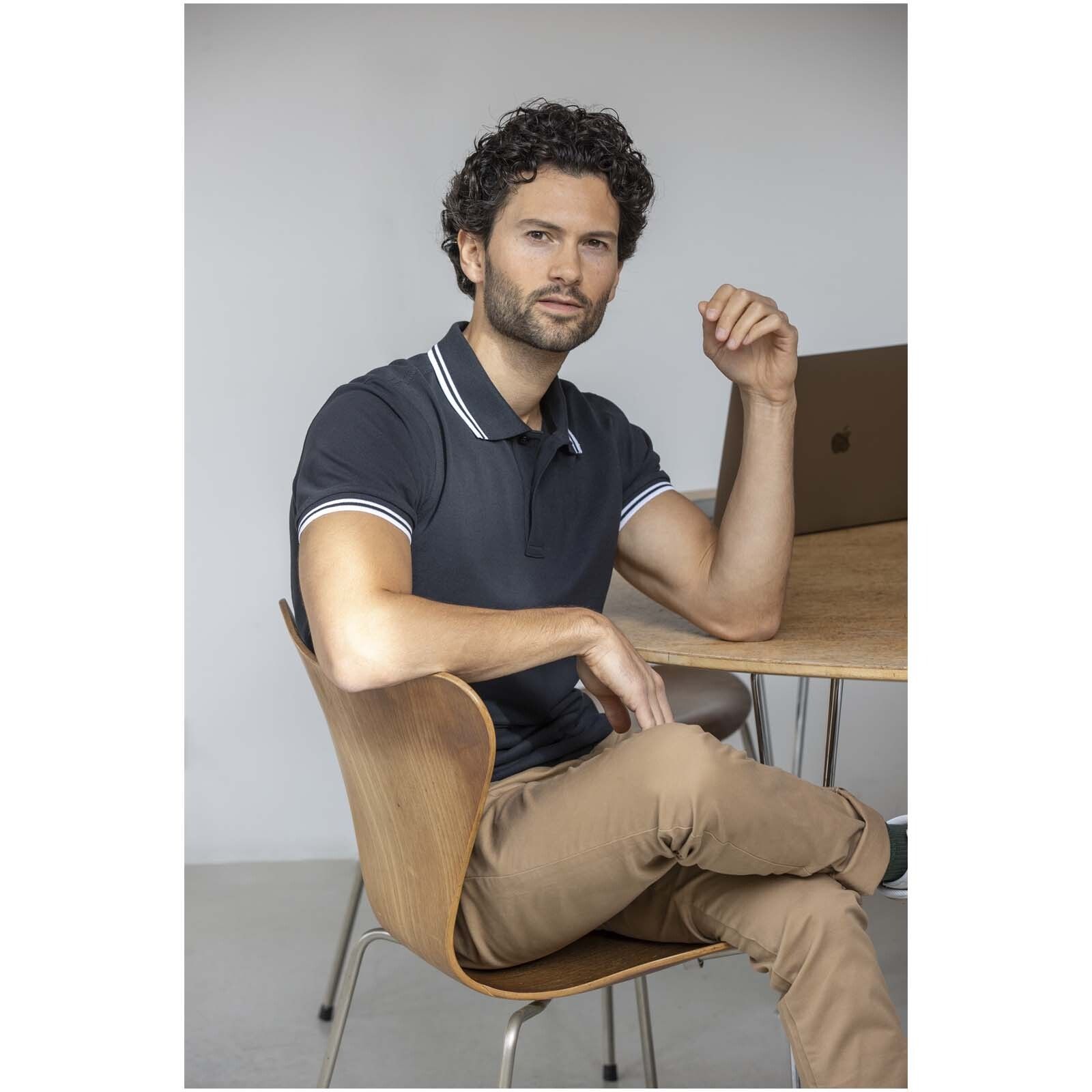 Amarago Polo mit abgesetztem Rand für Herren - weiss - XL-244