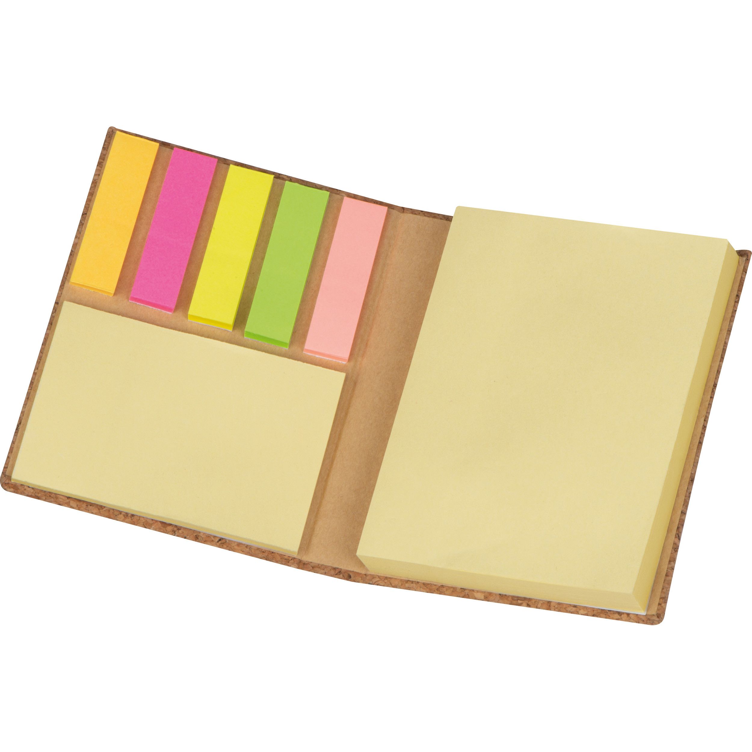 Haftmarker- und Haftnotizbuch mit Korkumschlag - beige-905