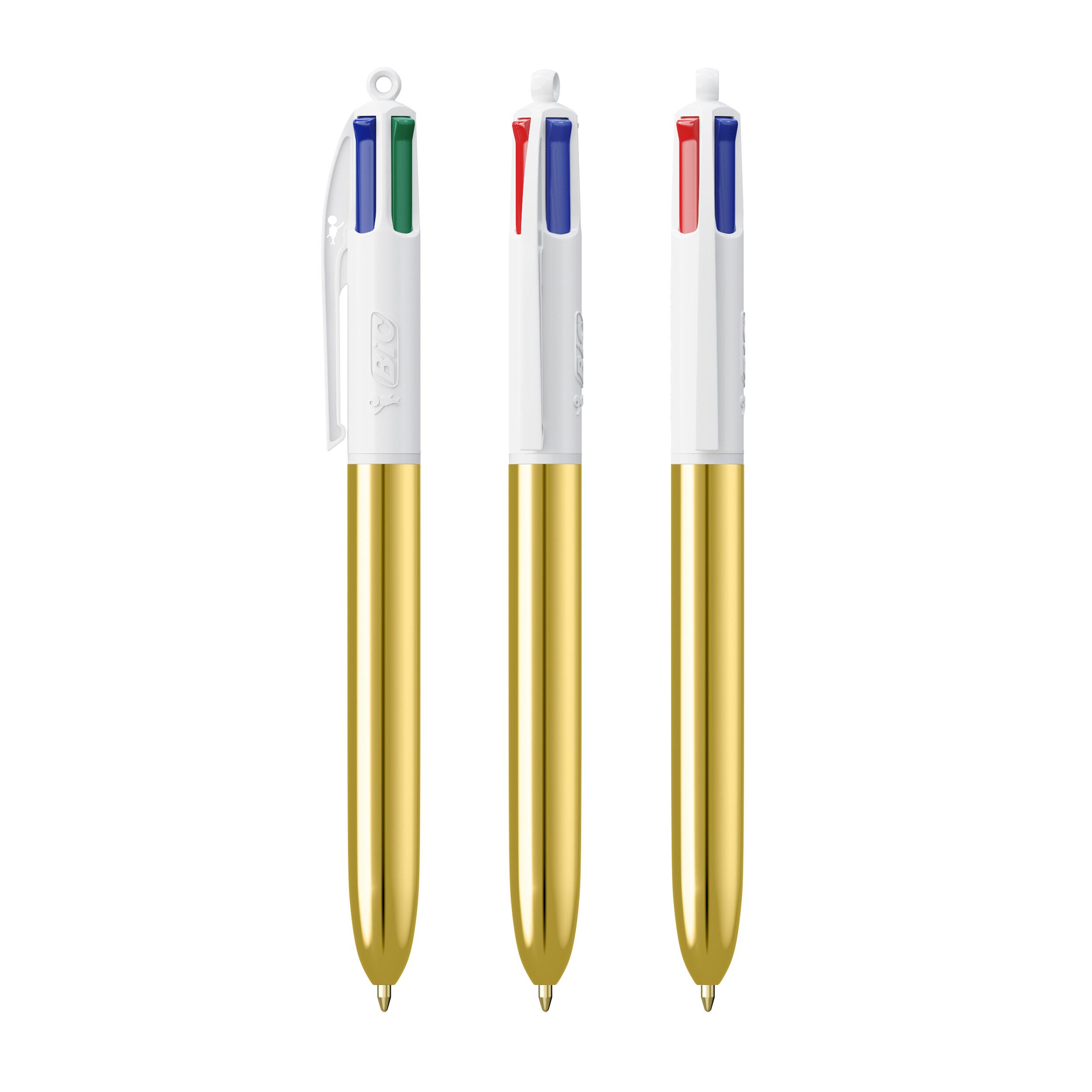 BIC® 4 Colours® Shine Kugelschreiber - weiß - gold-908
